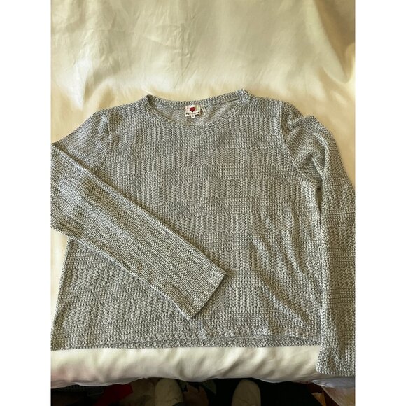 One Clothing Gray Black Textured Long Sleeve Boat neck Sweater Pullover XL - Picture 1 of 10